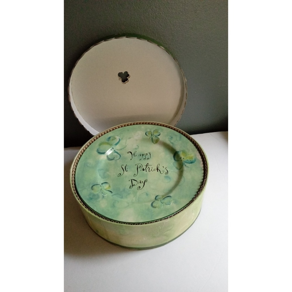 Happy St Patricks Day Salad‎ Plates Set of 4 Lucky Shamrock Decor